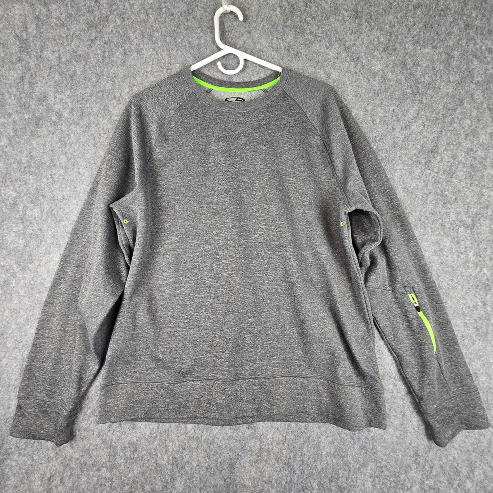 Champion Sweatshirt Mens Large Gray Duo Dry Sleeve Pocket Active Pullover